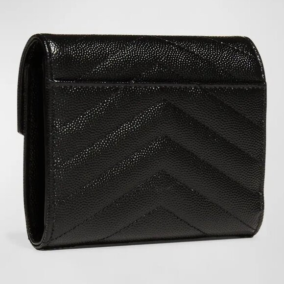 Saint Laurent wallet in chevron-quilted powder-grain calf leather with signature - Picture 4 of 5